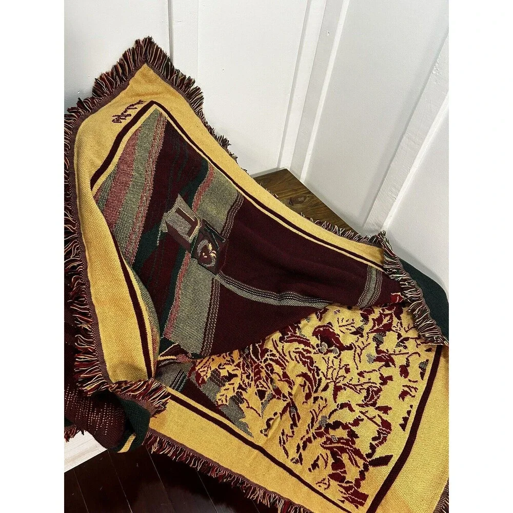 Bob Timberlake Knit Throw Blanket 48 x 64 Christmas Teddy Bears Drums Blocks EUC